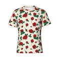 thumbnail image 4 of Vsdgher Rose Flowers Print Men's Dry Fit Mesh Athletic Shirts Moisture Wicking Tennis T-Shirt Tops, 4 of 9