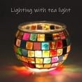 thumbnail image 4 of Mosaic Glass Candle Holder Tea Light Candlestick Candleholder Table, 4 of 10