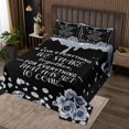 thumbnail image 2 of Erosebridal Romantic Valentines Coverlet Set King, Chic Rose Bedding Set, Black, Grey, 2 of 5