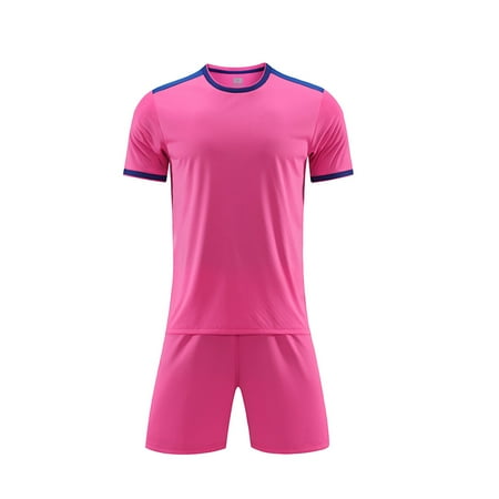 

Generic Boys Soft Short Clearance Solid Color Suit Soccer Game Children s Soccer Short Sleeved Boys and Girls Soccer Practice Sports