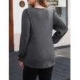 thumbnail image 4 of OmicGot Women's Plus Size Tunics Blouses V neck Ruffle Long Sleeve tops Dark Grey 3X, 4 of 4