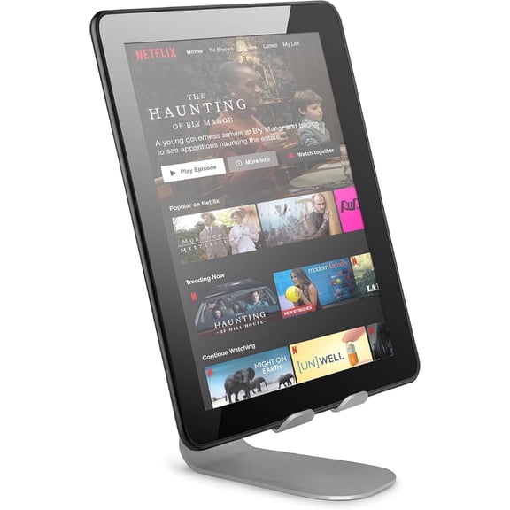 Brookstone Adjustable Height Tablet Computers Electronic Stand with 1 Tablet Holder, for up to 10 in, Silver Metal, Silver