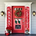 thumbnail image 4 of Neoyler 2 Pack Christmas Couplet Door Curtain Christmas Decorations Waterproof Polyester Holiday Door Cover with Hanging Holes Festive Calligraphy Design for Doorway Red 11.8x70.9in, 4 of 6