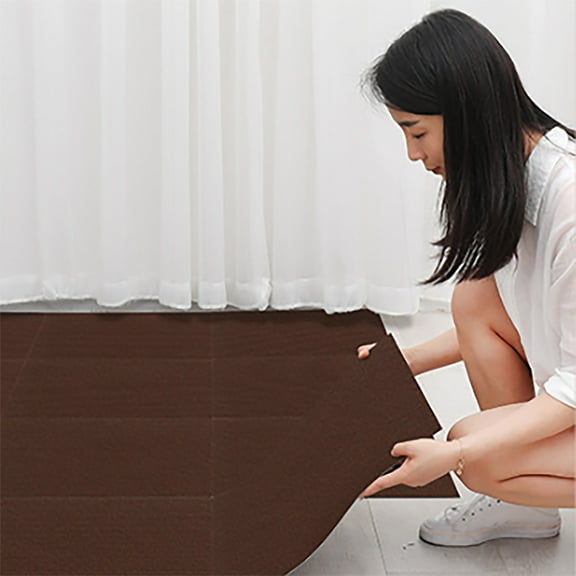 Cozival 24"X24" Peel and Stick Carpet Tiles, Self Adhesive Square Flooring with Soft Pad and Non-Slip Backing, Easy Installation for Bedroom and Living Room Home Decor, Removable Floor Tiles, Brown