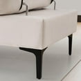 thumbnail image 6 of Chenille Loveseat Sofa for Living Room, Oversized 2 Seater, Adjustable Pillow Armrest, Tufted Backrest, 2 Seat Cushion Modern Fabric Couches w/Iron Legs, Beige, 6 of 7