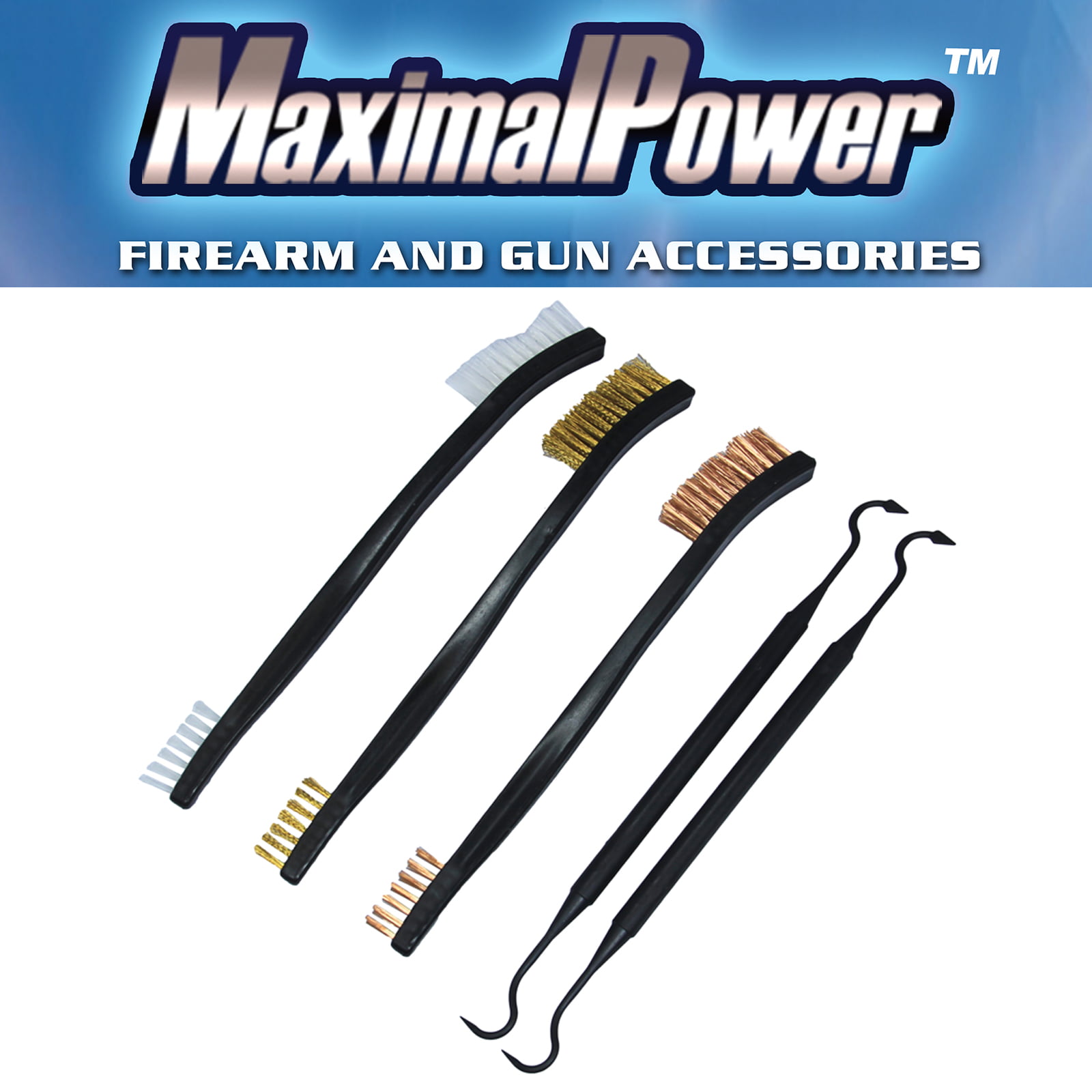 MaximalPower Gun Cleaning Hook Pick  and Brush  Set Double 