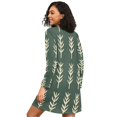 thumbnail image 2 of FORMRS Womens Long Sleeve Nightgowns Crew Neck Sleep Shirt Soft Pajamas Sizes S-3XL, Dark Green Leaves, 2 of 8