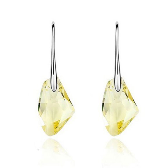Grandest Birch 10 Pairs Hook Earrings Irregular Cut Rhinestone Dangle Women Piercing Earrings Jewelry for Party,Yellow