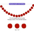thumbnail image 2 of Uxcell 4Pcs Felt Ball Garland Red Pom Pom Garland Handing Balls 7.55 Feet Long 20 Balls for Christmas, 2 of 6