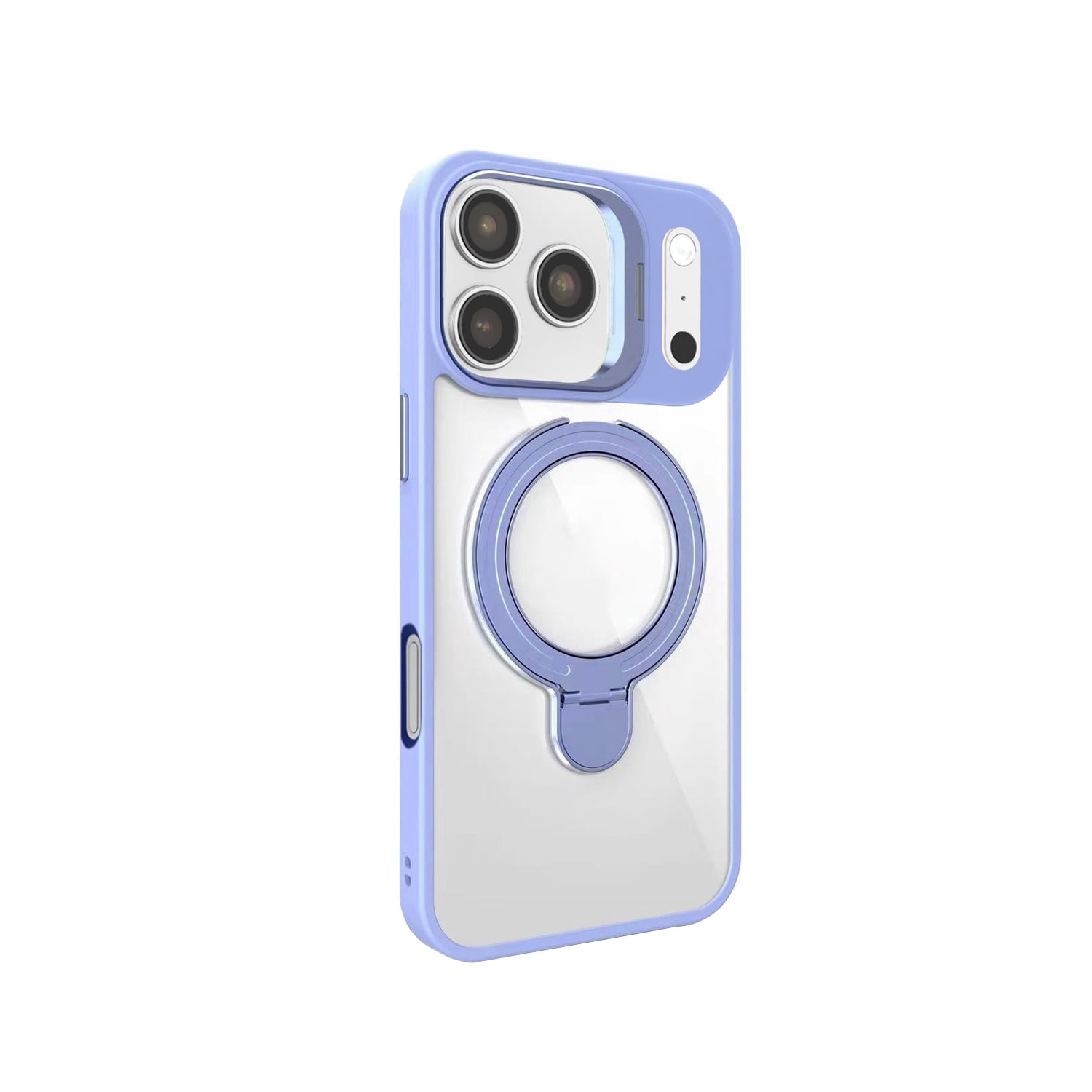 Dual Kickstand Magnetic Clear Case with Lens Protection for iPhone 17 Pro Max - Light Purple
