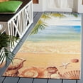 thumbnail image 3 of SAFAVIEH Barbados Sea Shells Outdoor Runner Rug, Gold/Blue, 2'8" x 10'5", 3 of 8