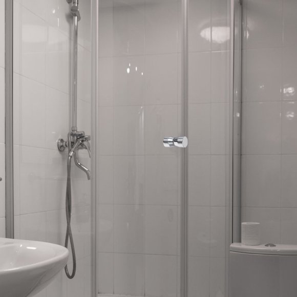 FOMIYES 2Ud Manija Doble Para Puerta De Vidrio En Con Material Aluminio Plata