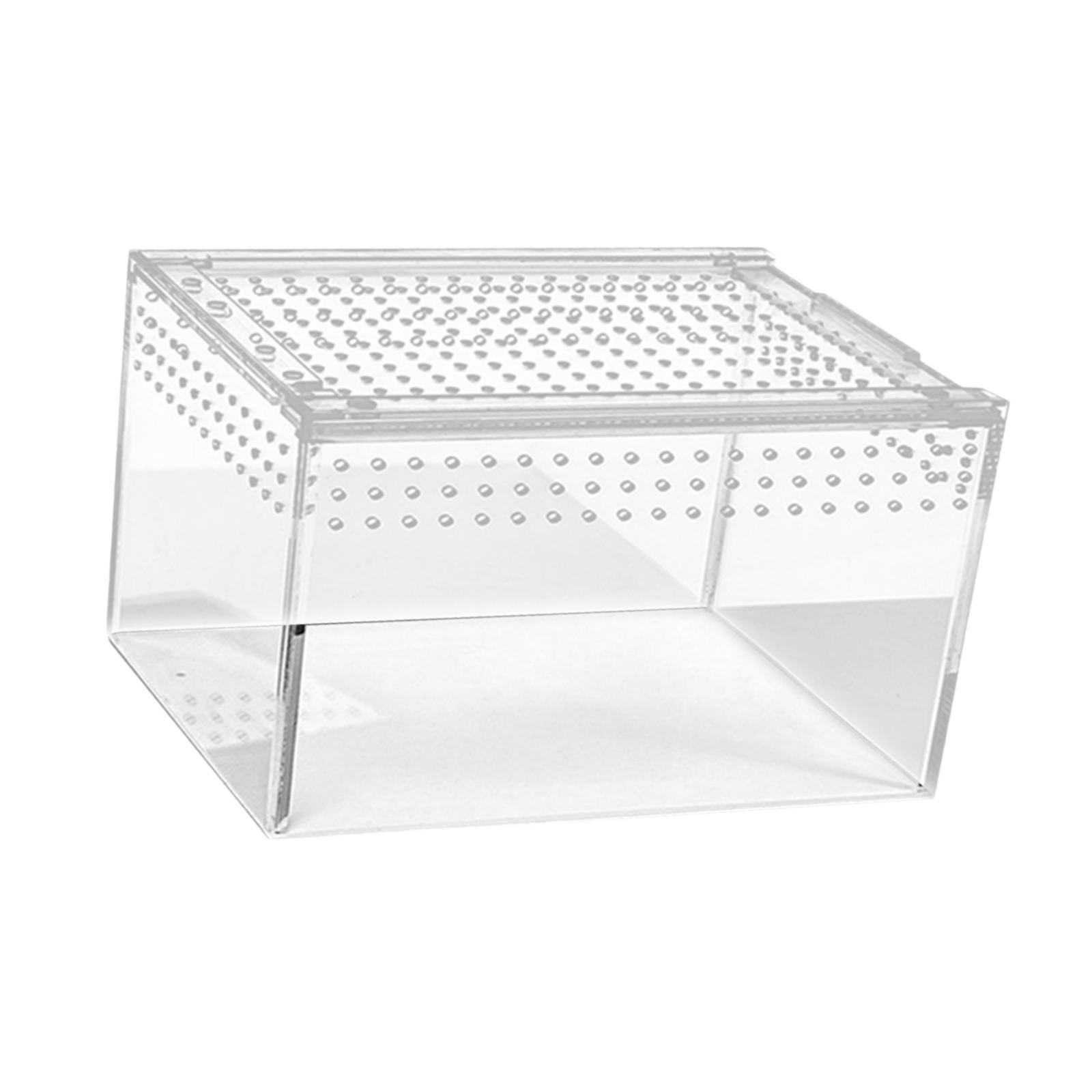 balikha Reptile Terrarium Acrylic Terrarium Container Convenient Ventilation Turtle Tank Reptile Breeding Box for Terrapin Amphibians M