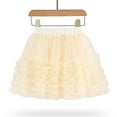 thumbnail image 5 of HXWCHs Girls Party Dress Tiered Skirt for toddler Girls Gradient Color Flared A Line Tutu Playwear for Celebration and Daily Adventures 4-5 Years Beige, 5 of 9