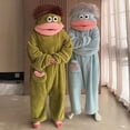 thumbnail image 5 of Mouth Monster Onesie for Adults - 2026 Funny Snuggly Fleece Pajamas, Hilarious Oversized Hood Design for Cozy Lounging at Home (L, Green), 5 of 6