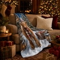 thumbnail image 3 of Festive Highland Cow Winter Christmas Scene, Festive Holiday Scene, Warm Flannel Blanket for Ranch House and Living Room, Art Lovers Christmas Gift, Festive Home Decor, 3 of 9