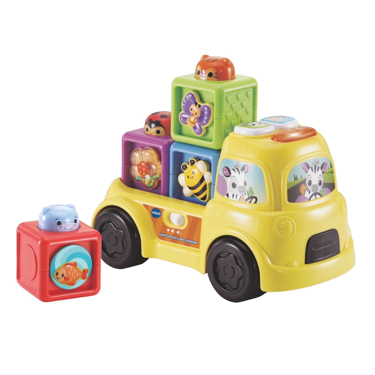 VTech Beep & Go Blocks Truck With Four Interactive Blocks - French Version, 6+ Months
