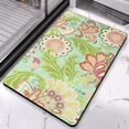 thumbnail image 2 of 20x32 Inch Green Floral Carpet - Modern Non-Slip, Washable Rug for Entryway, Bedroom, Bathroom, Laundry Room - Small Distressed Accent Floor Rug, 2 of 5