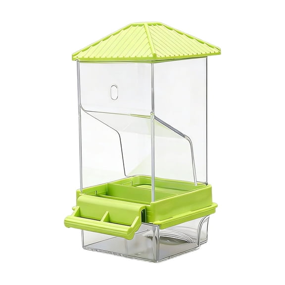 syligr Automatic Bird Feeder for Parrots Small Birds Transparent Wall Mounted Seed Dispenser for Cage Easy to Fill and Clean No Spill Design for Home and Outdoor Use