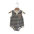 thumbnail image 2 of LYMAYTER ‌‌Infants Toddlers Striped Soft Romper Sleeveless Bodysuit Newborn Baby Wear‌ 3M-24M, 2 of 8