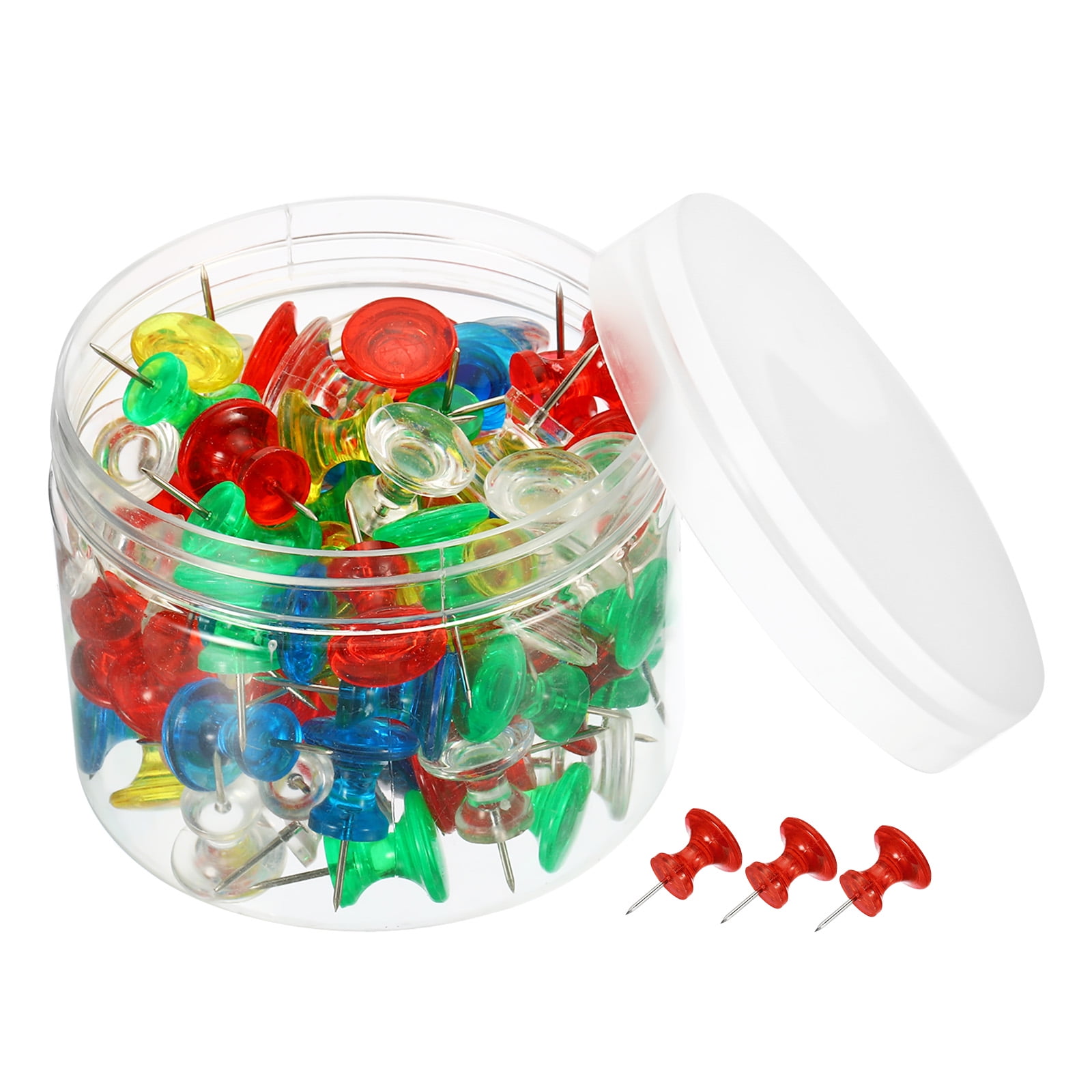 Uxcell Large Push Pins, Plastic Head Thumb Tacks Steel Point