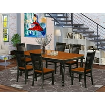 East West Furniture Dining Room Set Black & Cherry, DOWE7-BCH-W