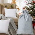 thumbnail image 6 of HomeDM Christmas Drawstring Gift Bags Solid Color Reusable Christmas Storage Bags for Gifts Wrapping Xmas Fabric Goody Gift Sacks Holiday Party Gray, 6 of 6