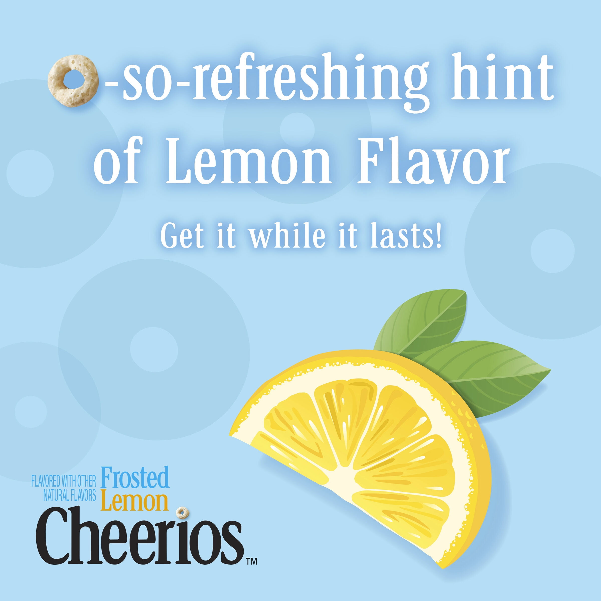 Frosted Lemon Cheerios Cereal, Gluten Free Cereal with Oats, Limited Edition, 10.9 oz