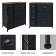 thumbnail image 2 of Sorbus Dressers for Bedroom, Chest of Drawers for Bedroom, Kids Dresser, Closet Organization - Hallway, Office - Steel Iron Frame, Rustic Farmhouse Wood Top, 7 Drawers - Fabric Bins, 2 of 3