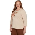 thumbnail image 3 of Alfred Dunner Womens Plus-Size Asymmetrical Embroidered Flower Sweater, 3 of 4