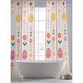 thumbnail image 5 of Spring Easter Sheer Curtains 108 Inch Length 2 Panels Set Window Treatments, Pink Yellow Vintage Eggs Floral Botanical Rod Pocket Semi Curtains for Living Room/Bedroom/Kitchen Décor, 104"W x 108"L, 5 of 7