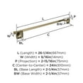thumbnail image 6 of Amerock Stature Golden Champagne 24 inch (610mm) Towel Bar, 6 of 8