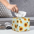 thumbnail image 6 of Yiaed Vintage White Polka Dot Sunflower Print Tissue Box Cover, PU Leather Decorative Organizer for Tabletop, Bathroom, Car, Office Creative Decorative, 6 of 7