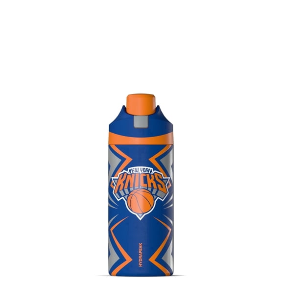 Hydrapeak x NBA Officially Licensed New York Knicks Oasis 20 oz Insulated Kids Water Bottle, Stainless Steel Water Bottle Kids with Chug Lid, Push Button