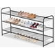 thumbnail image 1 of Zapatero de metal de 3 niveles largo para armario, organizador de almacenamiento de zapatos apilable ancho para entrada, dormitorio, piso, 24 pares de zapatillas de hombre, estante para zapatos con, 1 of 7