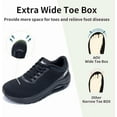 thumbnail image 2 of JOYFON Wide Toe Box Shoes for Women Arch Support Walking Tennis Sneakers Orthotic Leather Shoes for Bunions, Plantar Fasciitis Black Size 10, 2 of 6