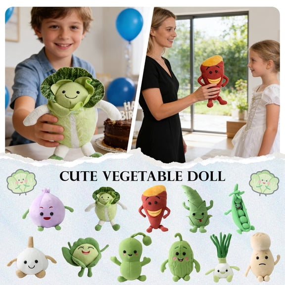 Giant Realistic Fruit and Vegetable Plush Toys, Cute Stuffed Animal Pillows for Kids, Educational Plant Dolls for Children, Soft Plushie Toys for Toddlers (1 piece)