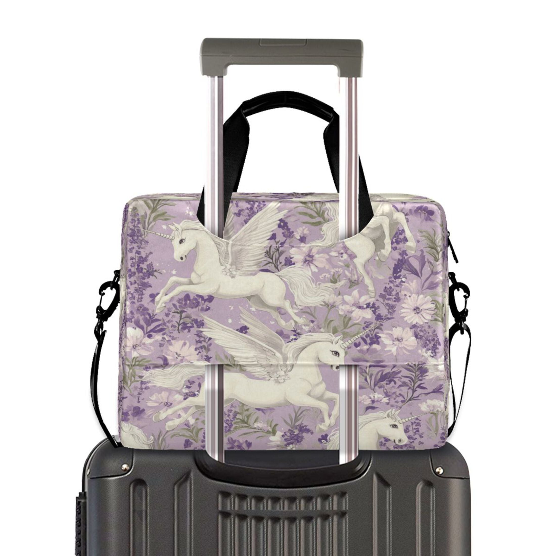 16" Laptop Tote Bag Laptop Sleeve Case Computer Briefcase for Work & Travel White Unicorns and Pegasi