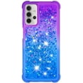 thumbnail image 2 of case for Samsung Galaxy A32 5G（Not 4G） Women Case,Creativity Clear Gradient Quicksand Glitter Flowing Liquid Floating TPU Case Bling Diamond Sparkle Cover for Samsung Galaxy A32 5G JB Purple Navy, 2 of 14