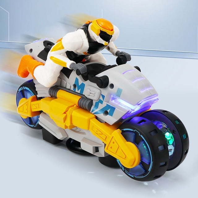 Motocicleta de Acrobacias, Motocicleta de Trucos Juguete Sin Fin, Diversiación, La Luz de la Música Transformación de la Educación para Niños