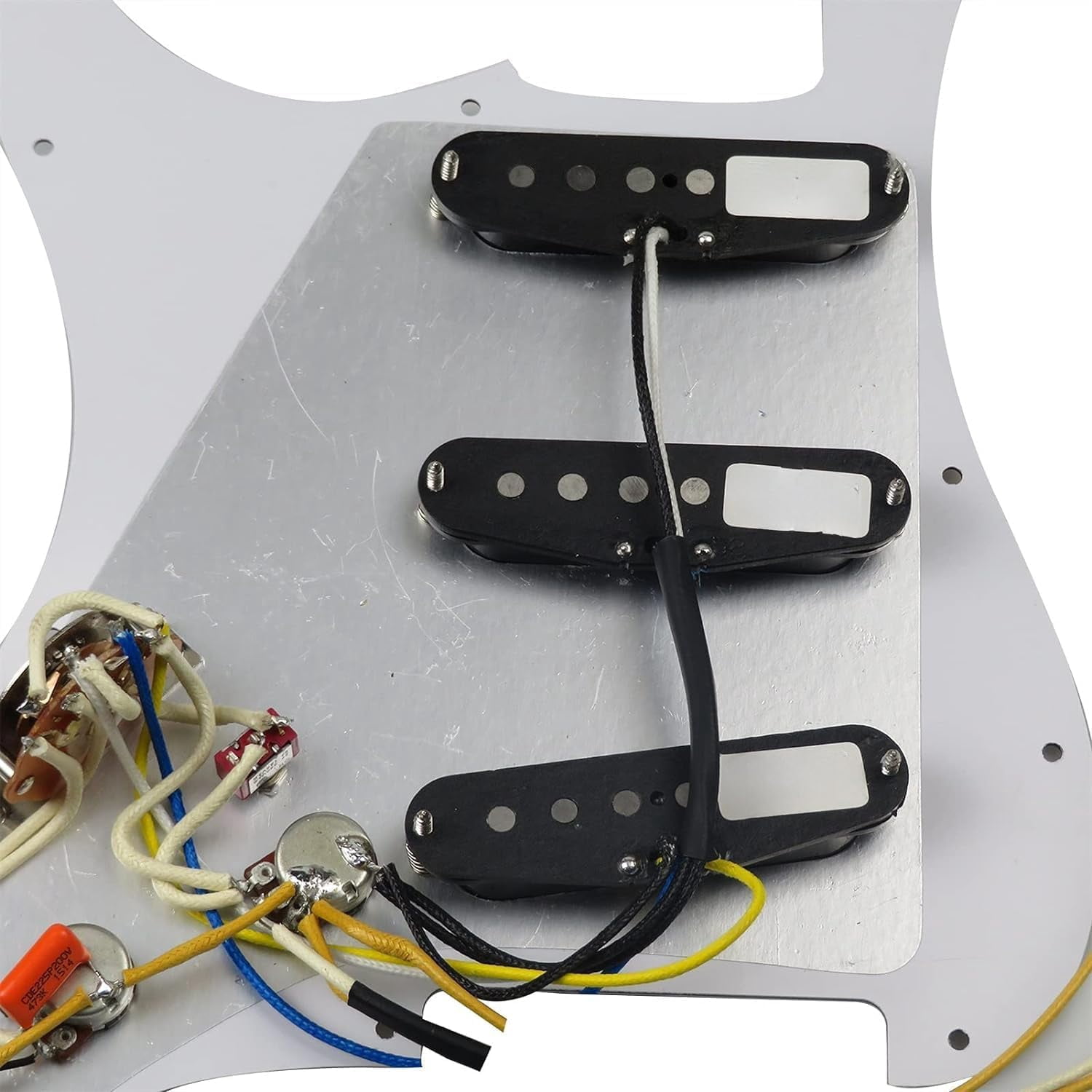 Upgrade SSS Prewired Guitar Strat Pickguard Set Alnico V Single Coil Pickup Coil Splitting Switch for Fender ST Electric Guitar Part Replacement
