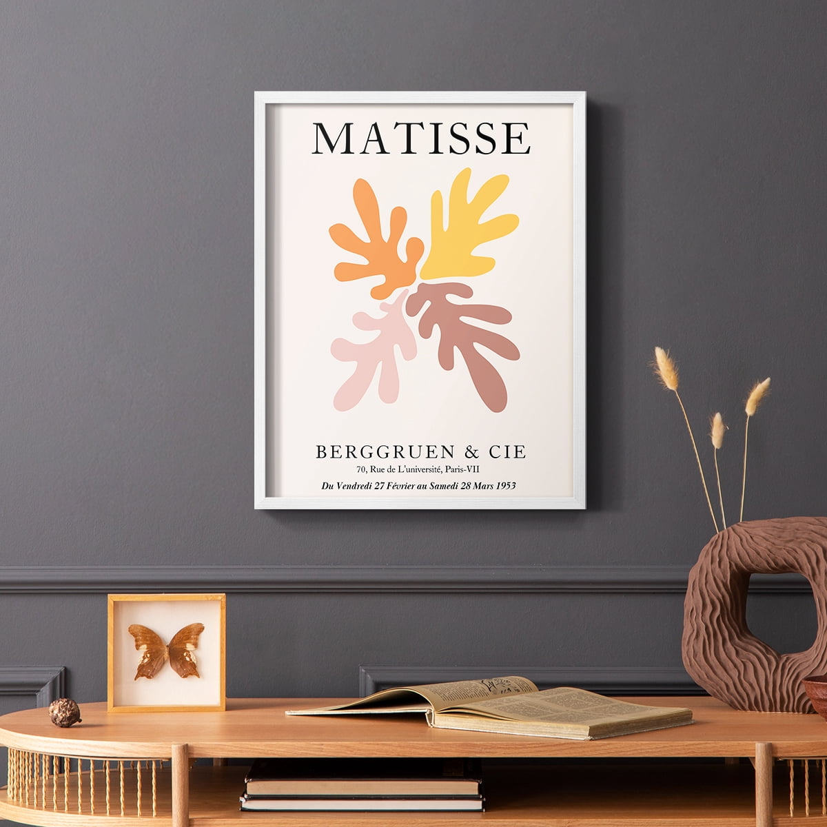 Matisse D in White Solid Wood Framed Print No Nail Hanging