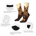 thumbnail image 3 of Fuzoiu Pastoral Sunflower Corgi Print Athletic Crew Socks for Men & Women,Casual Crew Socks,Above Ankle Crew Socks for Business, Casual, 3 of 6