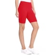 thumbnail image 2 of Women's High Waist Cotton Stretch Solid Casual Active Biker Short Pants, 2 of 5