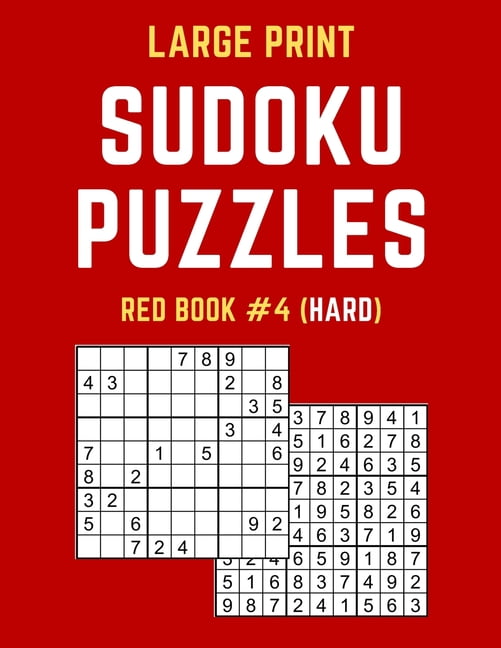 Large Print Sudoku Puzzles Red Book #4 (Hard) : Hard ...