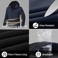 thumbnail image 6 of Muvtei Men's Hooded Softshell Jacket Fleece Lined Waterproof Hooded Soft Lightweight Windbreaker Shell Jacket Outdoor Hiking Rain Jacket Navy-2XL, 6 of 12