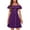 Dark Purple, variant on Arshiner Girls Dresses Summer Spaghetti Strap Cold Shoulder Ruffle Button Down A Line Dresses