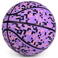 thumbnail image 2 of Pelota de baloncesto de goma PECOGO, tamaño 6, 72 cm, para interiores y exteriores, color morado, 2 of 7