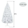 thumbnail image 2 of 8ft Christmas Tree, White Premium Hinged Artificial Christmas Pine Tree with 1349 Branch Tips and Metal Base for Home, Office, Party Holiday Decoration (8ft, White), 2 of 9