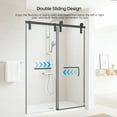 thumbnail image 5 of HopeHub Frameless Single Sliding Shower Door, 60 x 76", Clear Glass Door with 5/16"(8mm) SGCC ANSI Clear Tempered Glass, Explosion-Proof Film, Stainless Steel Hardware,Soft Close,Seal Strip, 5 of 10